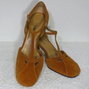 NEW Madeline Shoes Kado Buckskin Leather T-strap Roaring 20s Style Pumps Size 6M
